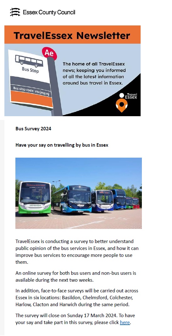 Essex County Council Bus Survey 2024