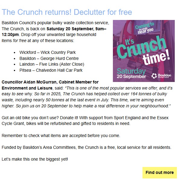 The Crunch Bulk Waste Collection 20 September 2025
