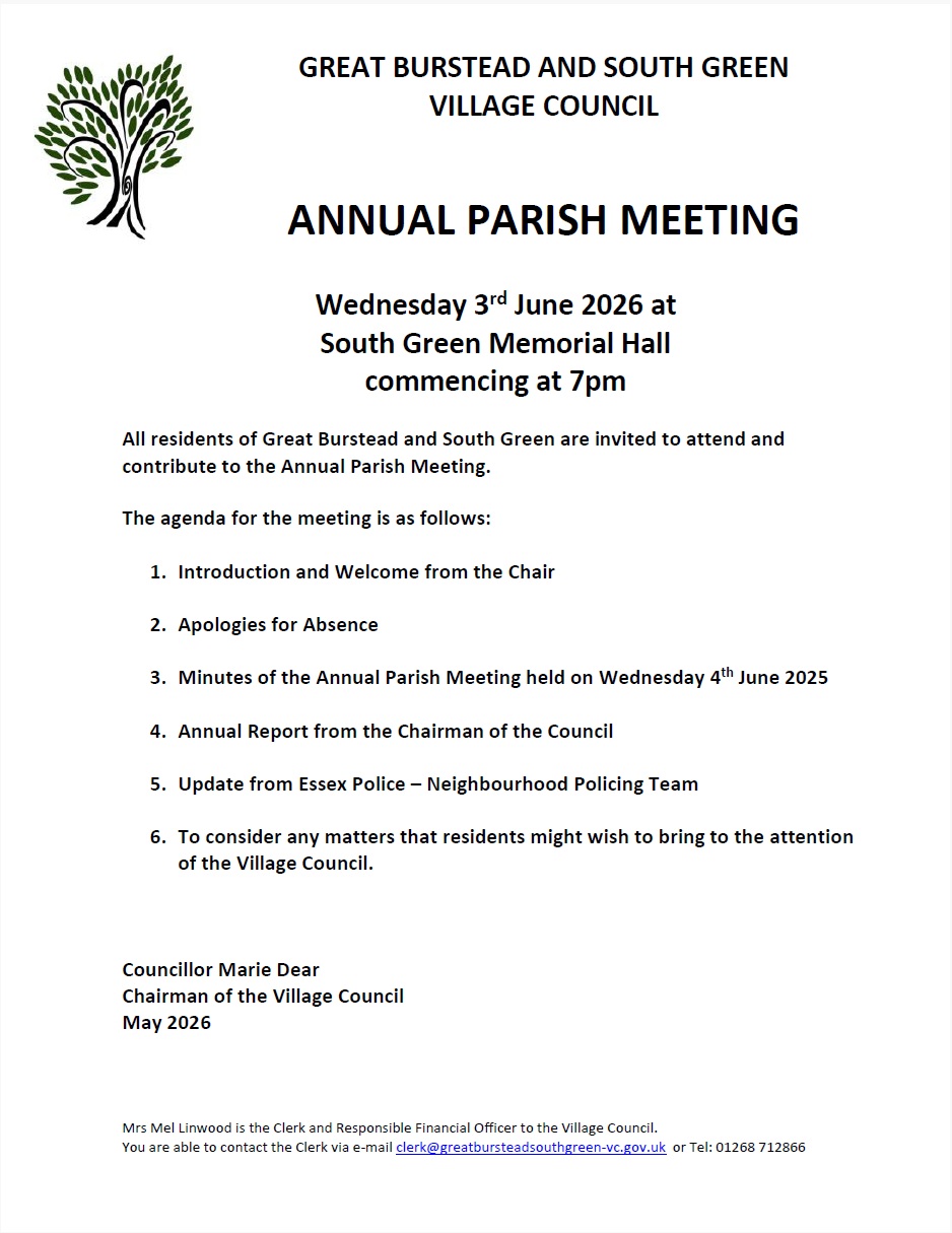 Annual Parish Meeting - 3rd June 2026